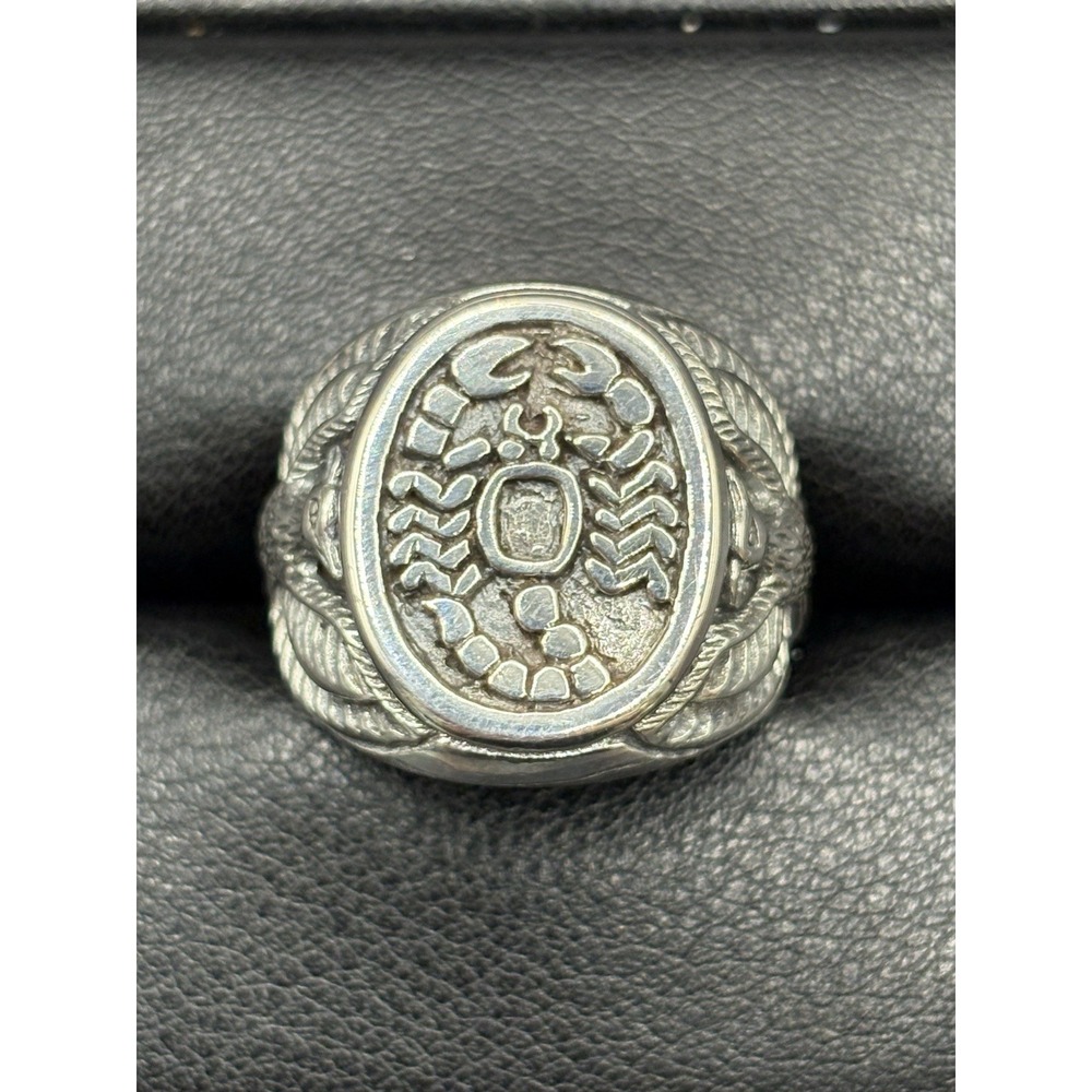 New Condition Sterling Silver Scorpion Eagle Gents Ring 12 Grams Size 10 G6
